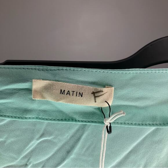 NWT MATIN Square Neck Silk Slip Dress Opal Blue US 4 - Picture 3 of 7